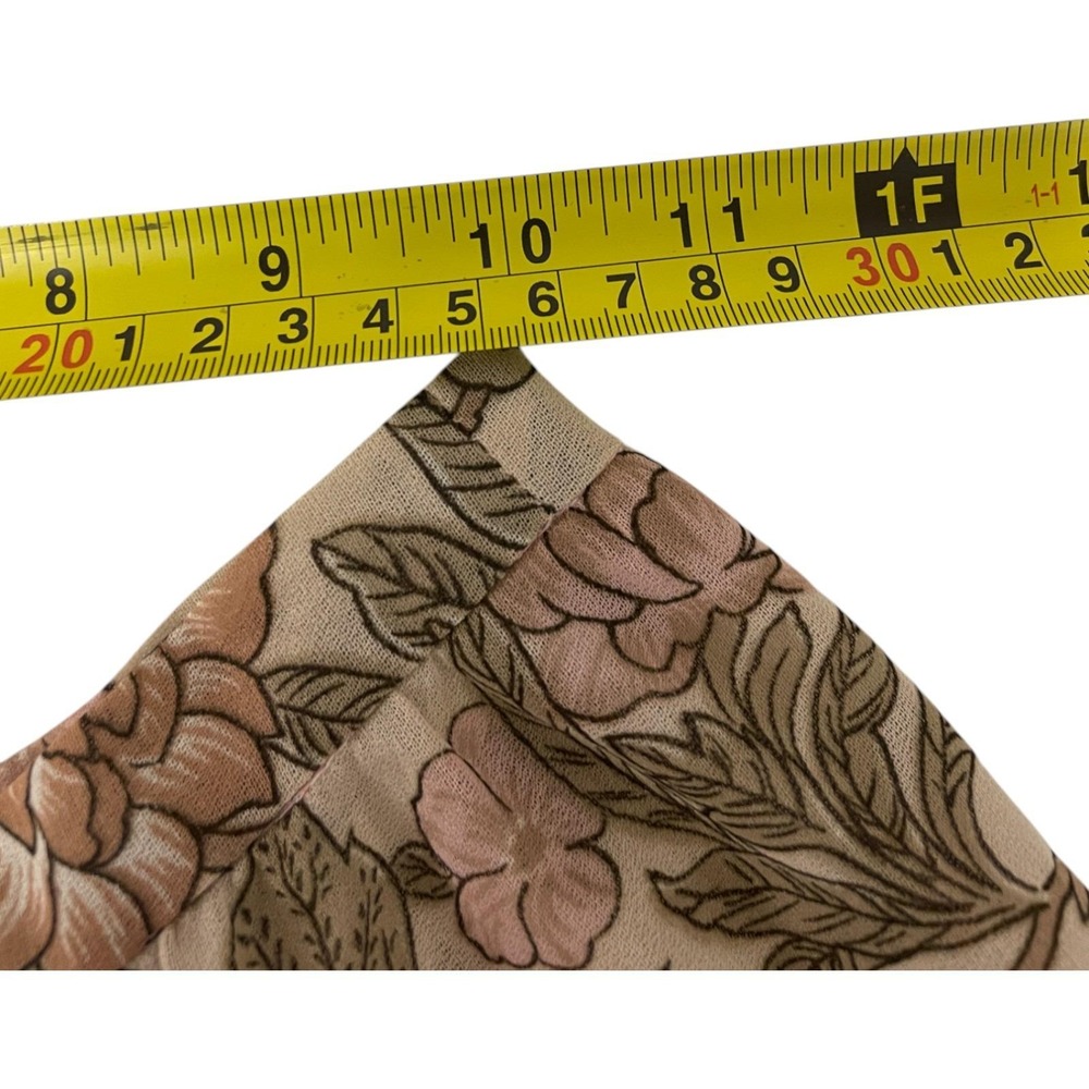 Vintage Brown 2‎ Piece Floral Blouse & Midi Skirt Outfit Set Size Small 1970s - Picture 8 of 10